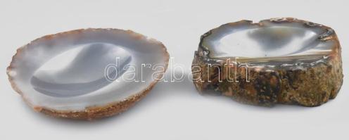 2 db achát geóda tálka, 11, 11 cm