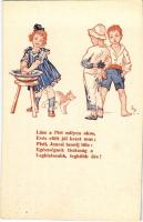 Lám a Piri milyen okos,... Kiadja az Országos Stefánia Szövetség az anyák és csecsemők védelmére. Amerikai Vöröskereszt Anya- és Csecsemővédő akciója Magyarországon. Magyar Anyák, ti tehetitek naggyá Magyarországot! / The American Red Cross propaganda in Hungary, Mother and child protective action s: Szilágyi M.