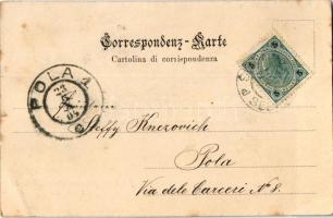 1904 Sibenik, Sebenico; Die Schiffsjungenschule in Maddalena, K.u.K. Kriegsmarine SMS Schwarzenberg ...