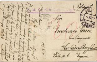 1917 Sibenik, Sebenico; K.u.K. Kriegsmarine SMS Schwarzenberg (Laudon) / Cs. és királyi haditengerés...