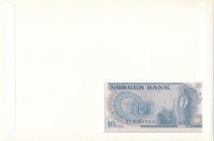Norvégia 1977. 10K felbélyegzett borítékban, bélyegzéssel T:UNC 
Norway 1977. 10 Kroner in envelope...