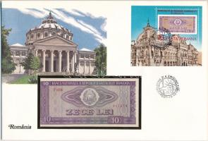 Románia 1966. 10L felbélyegzett borítékban, bélyegzéssel T:UNC Romania 1966. 10 Lei in envelope with stamp and cancellation C:UNC