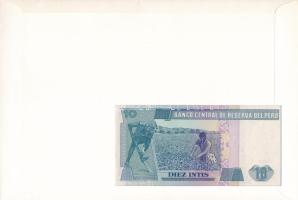 Peru 1987. 10I felbélyegzett borítékban, bélyegzéssel T:UNC Peru 1987. 10 Intis in envelope with sta...