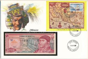 Mexikó 1977. 20P felbélyegzett borítékban, bélyegzéssel T:UNC  Mexico 1977. 20 Pesos in envelope with stamp and cancellation C:UNC
