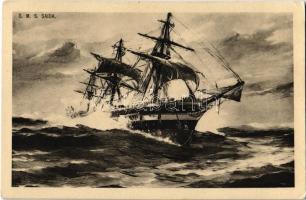 K.u.K. Kriegsmarine S.M.S. Saida Korvette / SMS SAIDA cs. és kir. haditengerészeti korvettje / Austro-Hungarian Navy corvette ship. Phot. A. Beer, F.W. Schrinner 1913. s: Bersa (EK)