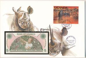 Uganda 1982. 5Sh felbélyegzett borítékban, bélyegzéssel T:UNC  Uganda 1982. 5 Schilling in envelope with stamp and cancellation C:UNC