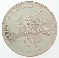 DN "Európai pénznemek / Svájc - Thun kastély" ezüstözött fém emlékérem, benne 1984. 1r ara...
