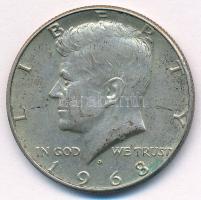 Amerikai Egyesült Államok 1968D 1/2$ Ag Kennedy T:XF patina USA 1968D 1/2 Dollar Ag Kennedy C:XF patina Krause KM#202a