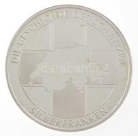 DN "A svájci ezüstfrankok története / Svájc - A háború vége 1945" ezüstözött fém emlékérem...