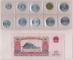 Kína 1965. 10Y "IV I 055766618" + 1983-1995. 1f-1Y (10db, 8xklf érme) T:F szép papír, UNC-...