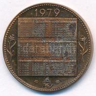 1978. "Naptár" bronz emlékérem (24mm) T:AU patina