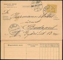 1906 Zempléni Árpád kottakereskedő válaszos levelezőlapja