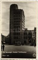 1939 Bucharest, Bukarest, Bucuresti, Bucuresci; Palatul Telefoanelor / The Palace of Telephones, autobus (creases)