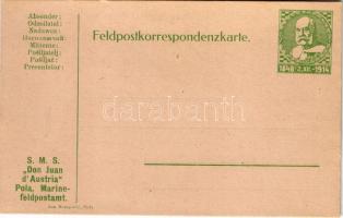 SMS "Don Juan d'Austria". Feldpostkorrespondenzkarte. Pola, Marinefeldpostamt Jos. Krmpotic + 1848 - 2.XII. - 1914 Ga.