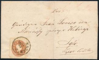 1861 10kr levélen / on cover "KASCHAU"