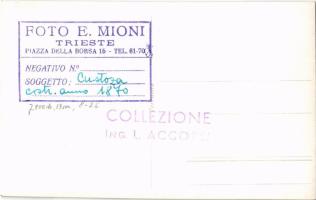 ~1870 K.u.k. Kriegsmarine SMS CUSTOZA. Foto E, Mioni Trieste, Collezione Ing. L. Accorsi - reprint