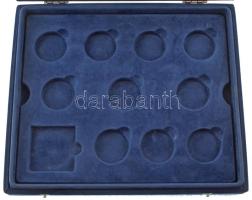 "Offizielle Gedenmünzen Schweiz" kék bársonyborítású érmetartó kazetta 1db kivehető tálcáv...