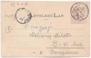 1899 (Vorläufer) Budapest XII. Svábhegy, Fogaskerekű vasútállomás, gőzmozdony, vonat (EK)