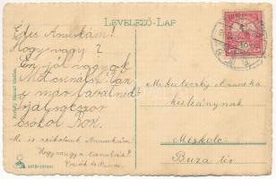 1916 Nyíregyháza, Rákóczi utca eleje, városi kisvasút, Vármegyeház (Beloiannisz) téri vasútállomás, ...