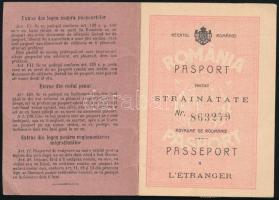 1931 Román útlevél idegeneknek a feleség fényképével is / Romanian passport for strangers