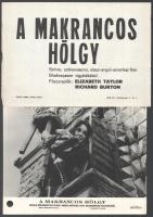 cca 1967 Shakespeare vígjátékából ,,A makrancos hölgy" című olasz - angol - amerikai film jelenetei és szereplői (Elizabeth Taylor, Richard Burton), 19 db vintage produkciós filmfotó ezüst zselatinos fotópapíron, a használatból eredő (esetleges) kisebb hibákkal, + hozzáadva egy szöveges kisplakát, 18x24 cm