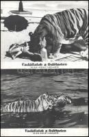 cca 1961 ,,Vadállatok a fedélzeten" című szovjet filmvígjáték jelenetei és szereplői, 21 db vintage produkciós filmfotó ezüst zselatinos fotópapíron, a használatból eredő (esetleges) kisebb hibákkal, 18x24 cm