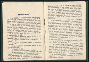 1936 Csendőrlegénységi Ellátásban Részesülők Betegsegélyező Alapja Cserba igazolvány, és rokkantsági...