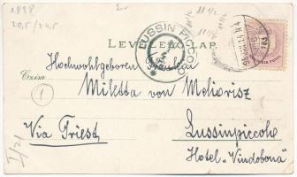 1898 (Vorläufer) Kassa, Kosice; Szentháromság tér, Dóm, Fő utca, Katonai alreál iskola. Varga kiadás...