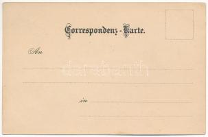 (Vorläufer) Bad Vöslau, Cur Salon / spa sanatorium. Lesk u. Schwidernoch Art Nouveau, floral, litho