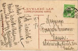 1915 Szászrégen, Sächsisch Regen, Reghin; városháza, Jakab, Bischitz J. és Emil Wermescher üzlete. W...