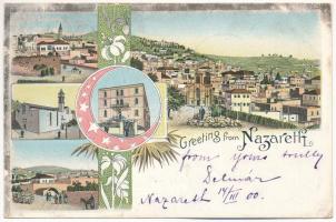 1900 Nazareth. Art Nouveau, floral, litho (EK)