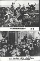 Eltérő időben, külföldön készült filmek egy-egy jelenete, 23 db vintage produkciós filmfotó, ezüst zselatinos fotópapíron, a használatból eredő (esetleges) kisebb hibákkal, 18x24 cm