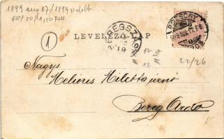 1899 (Vorläufer) Pozsony, Pressburg, Bratislava; Hirschler A. kézimunkaraktára reklám / handicraft s...