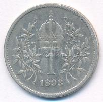 Ausztria 1893. 1K Ag "Ferenc József" T:F Austria 1893. 1 Corona Ag "Franz Joseph&quot...