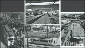 Budapesti villamosok, eltérő időben készült felvételek, 13 db modern nagyítás különféle járatokról (...