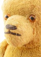 Régi szalma mackó, m: 32 cm