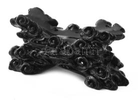 Díszes wakizashi (katana) tartó, kis kopottsággal, h: 17,5 cm