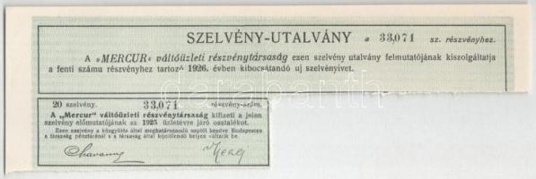 Budapest 1913. "Mercur Váltóüzleti Részvénytársaság" részvénye 200K-ról bélyegzésekkel, 1d...