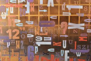 Haraszty István (1934-2022): Jönnek a hírek, 2006. Akril, kollázs, farost, jelzett a hátoldalán, ker...