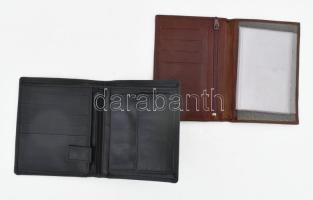 2 db bőr férfi pénztárca / igazolványtartó, 14x10 cm és 12,5x10,5 cm