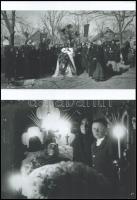 cca 1936 Házi ravatalok, Lőcsei Árpád (?-?) kecskeméti vándorfényképész hagyatékából 2 db modern nagyítás, 15x21 cm