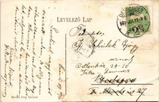 1907 Hajdúnánás, vasútállomás, gőzmozdony, vonat. Bartha Imre kiadása (EB)