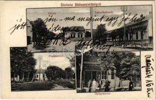 1912 Büdszentmihály (Tiszavasvári), Óvoda, takarékpénztár, postahivatal, gyógyszertár (fl)