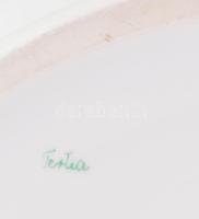 Herendi Tertia leveskínáló tál, kézzel festett virágmintával, kis kopottsággal, ütődésnyommal, Terti...