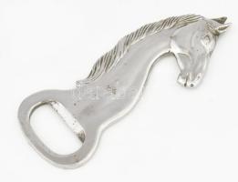 Lovas figurális sörnyitó, krómozott fém, h: 13 cm