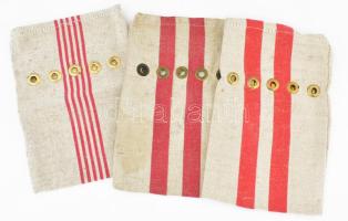 3 db lenvászon pénzes zsák, cca. 27x18,5 cm