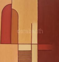 Karsch, Manfred (1948-): Oltár (Altar), 1981. Olaj, farost, jelezve jobbra lent, hátoldalán autográf...