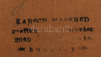 Karsch, Manfred (1948-): Tavasz, 1979. Olaj, farost, jelezve jobbra lent, hátoldalán autográf felira...