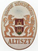 ~1920-1930. &quot;Budapest Székesfőváros - Altiszt&quot; zománcozott bronz gomblyukjelvény (36x27mm) T:XF apró zománcrepedés