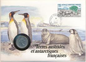 Francia Déli és Antarktiszi területek felbélyegzett borítékban, bélyegzéssel, német nyelvű tájékoztatóval, benne Franciaország 1961. 1Fr Ni T:XF  French Southern and Antarctic Lands in envelope with stamp, cancellation and a prospectus in german, in it France 1961. 1 Franc Ni C:XF